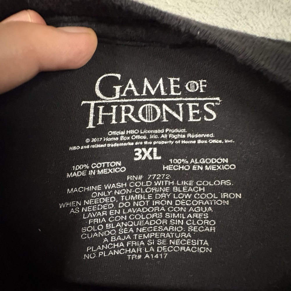 Game of Thrones Men's 3XL Black Graphic T Shirt House Sigils HBO 2017 Licensed - Picture 3 of 11
